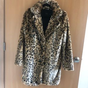 Aritzia Talula Faux Fur Leopard Coat